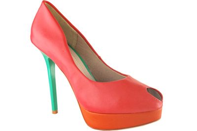 Peep Toe multicolor vermelho laranja