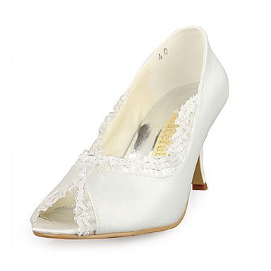 Peep Toe Branco Cetim com babado